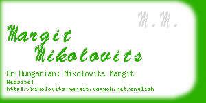 margit mikolovits business card